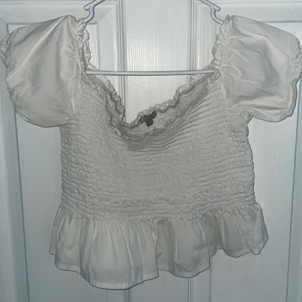 💙 Charlotte Russe- Womens Puff Sleeve Crop Top